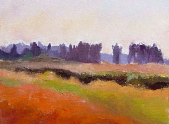 Shollenberger Wetlands sketch, 12x9", oil on panel (click image to enlarge)