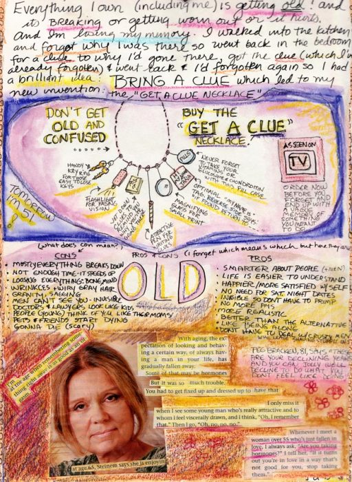 Get a Clue Necklace; 12x9", mixed media