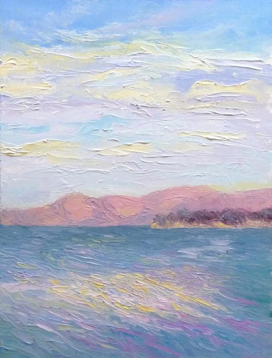 View from China Camp, Plein Air, Oils, 12x9"