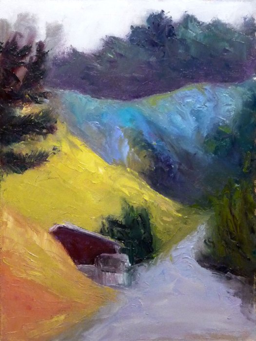 (Not) El Cerrito Recycling Center, oil on panel, 12x9"