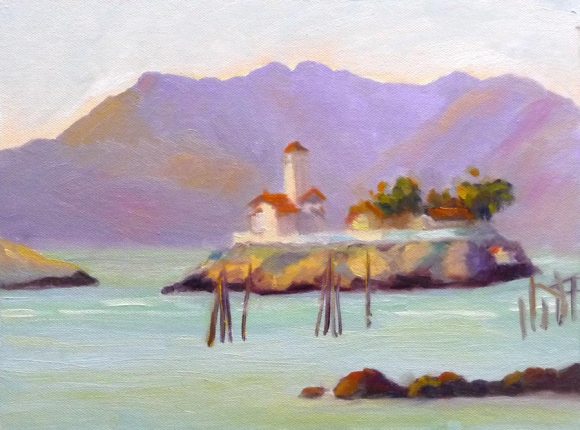 Brothers from Pt. Molate, Oil on canvas panel, 9x12