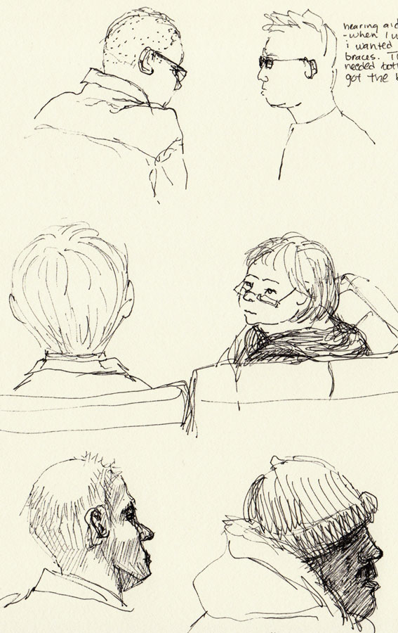 BART riders on the way to Sketchcrawl