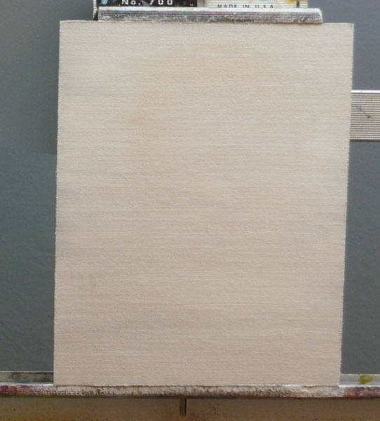 The boy again Canvas painted over with white paint