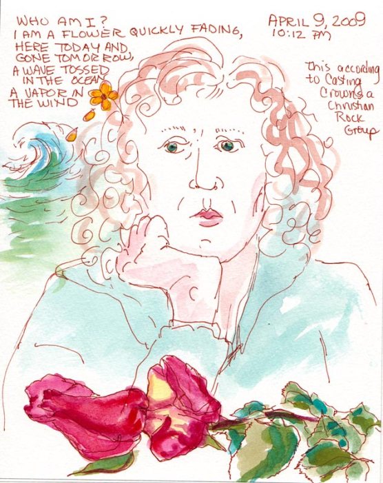 Who Am I, Sepia Micron Pigma Ink & Gouache, 5.5x7.5"