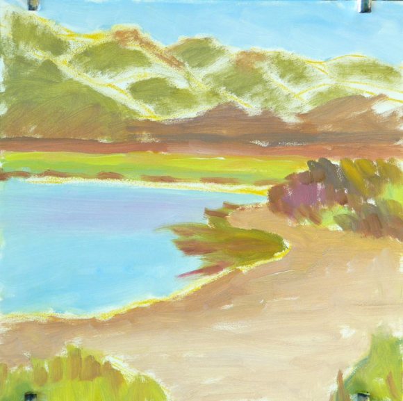 2. Block in with oil paint