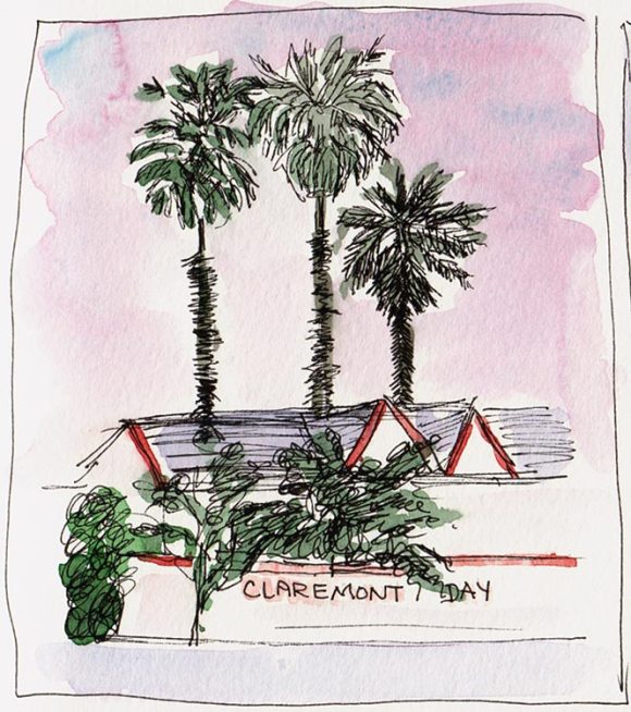 Claremont Day Nursery, Dusk; ink & watercolor Claremont Day Nursery, Dusk; ink & watercolor