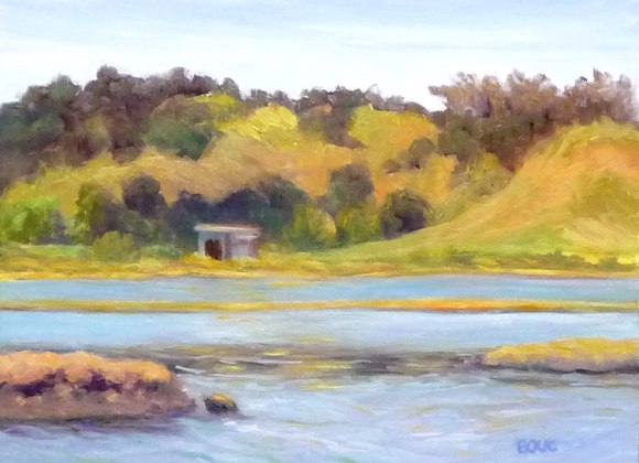 Shorebird Marsh, Corte Madera, Oil painting, 9x12"