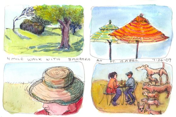 Pt. Isabel Sights, ink & watercolor