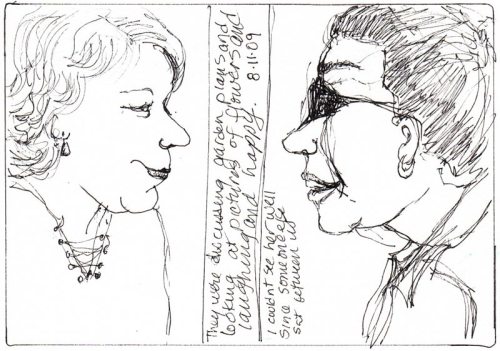 Chatting Over Coffee, ink