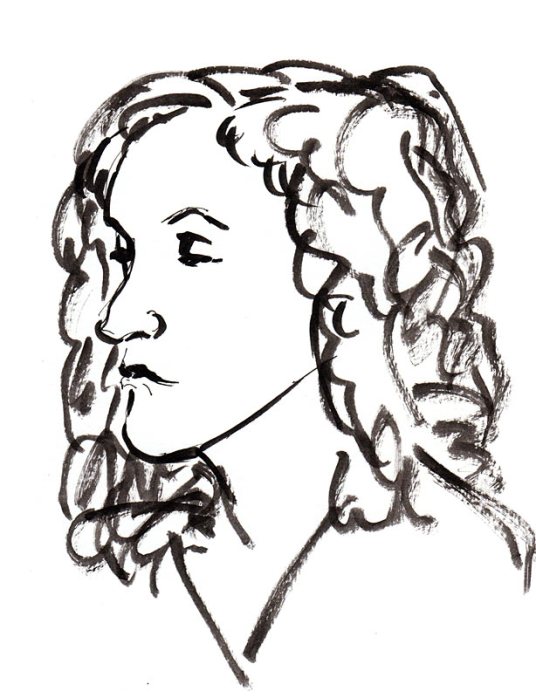 Sharon, ink in Niji waterbrush