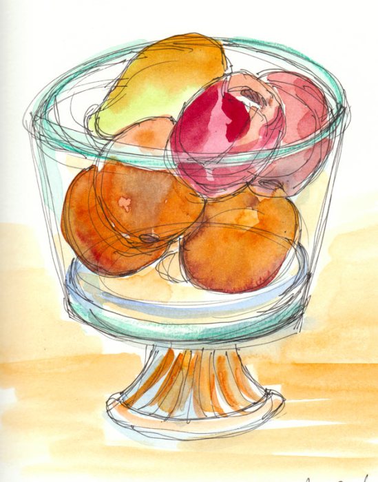 Sketching Fruit with Mariah after Tacos