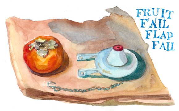 Fruit Fail Flap Fail, graphite and watercolor 9x6" Fruit Fail Flap Fail, graphite and watercolor 9x6"
