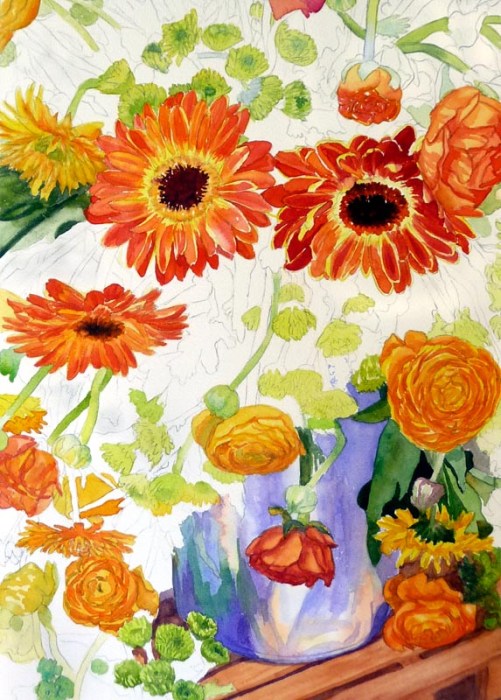 Orange flowers completed