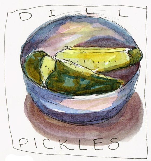 Pickles, Ink & watercolor