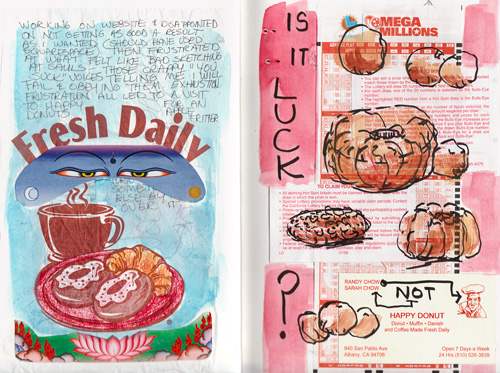 Fresh : Luck, collaged pages