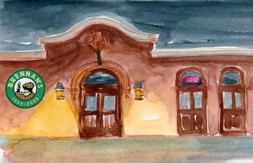 Brennans, ink, watercolor and logo