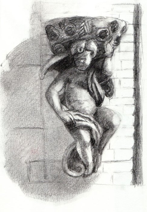 Angel on Harrison, graphite