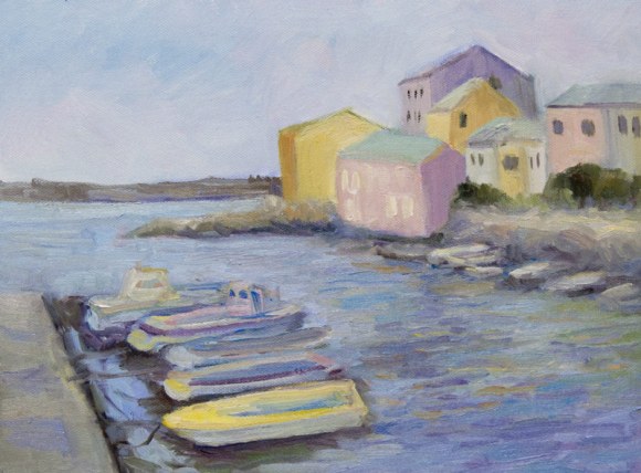 Centuri Port, Corsica, Oil on canvas, 9x12"