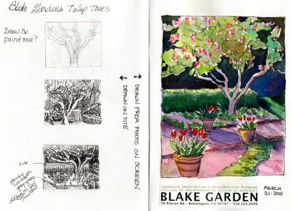 Journal spread with thumbnail sketches