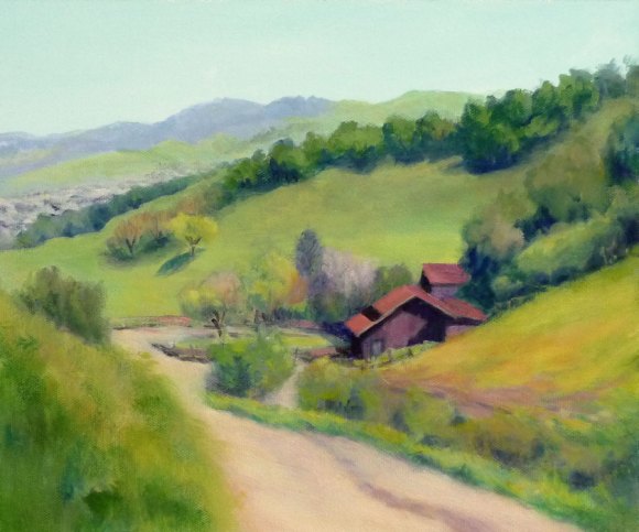 Borges Ranch View, Acrylic on canvas panel, 10"x12"