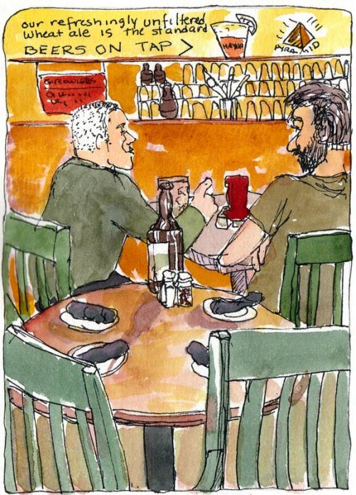 Pyramid Brewery, ink & watercolor