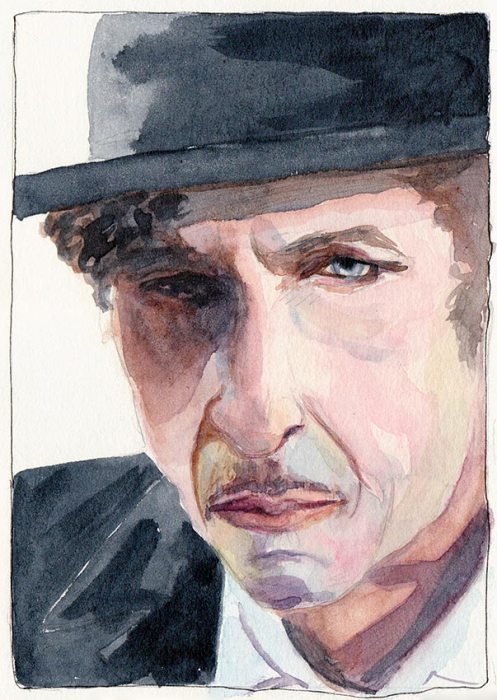 Bob Dylan, watercolor