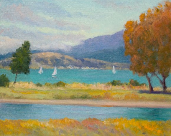 Lifting Fog, oil on canvas panel, 8x10" (plein air painting finished in studio)