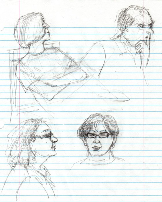 All Day Meeting Sketches #1, pencil on notebook paper