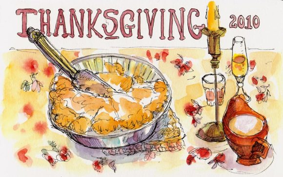 Thanksgiving After Dinner Sketch, ink & watercolor Thanksgiving After Dinner Sketch, ink & watercolor