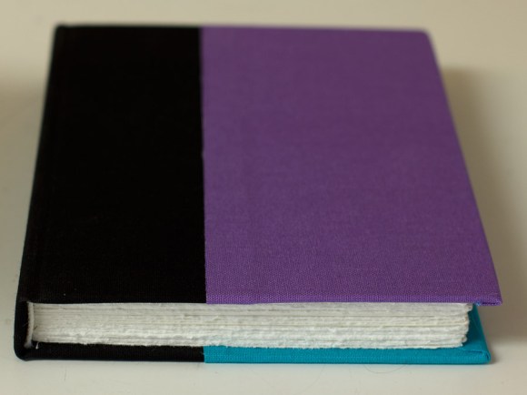 New Journal: Scrappy, covered with 3 pieces of bookcloth