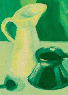 Phthalo Green and Cad Lemon Yellow; warm lights, cool shadows