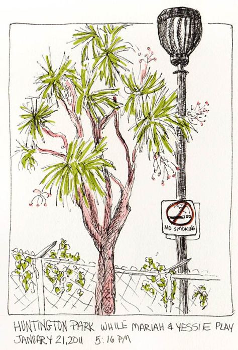 Huntington Park, ink & Pitt Artist brush pens