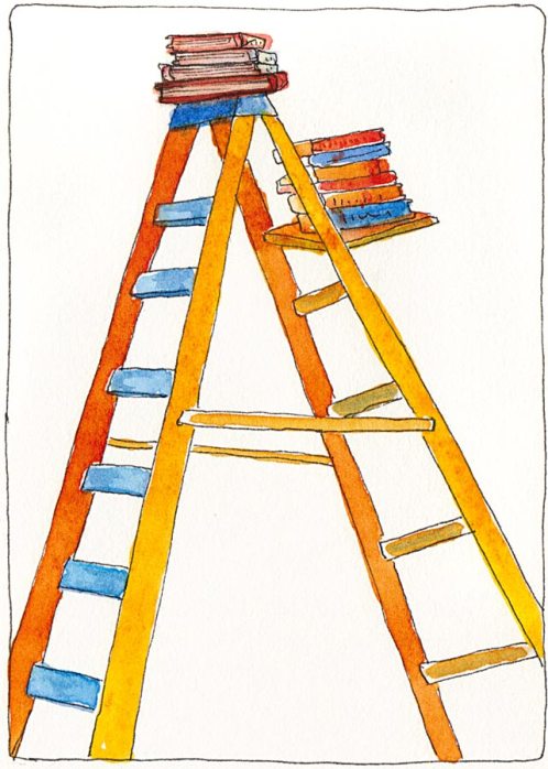 Ladder, Ink & watercolor Ladder, Ink & watercolor