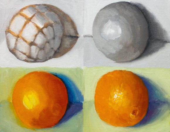 Orange structure times 4, oil on panel Orange structure times 4, oil on panel