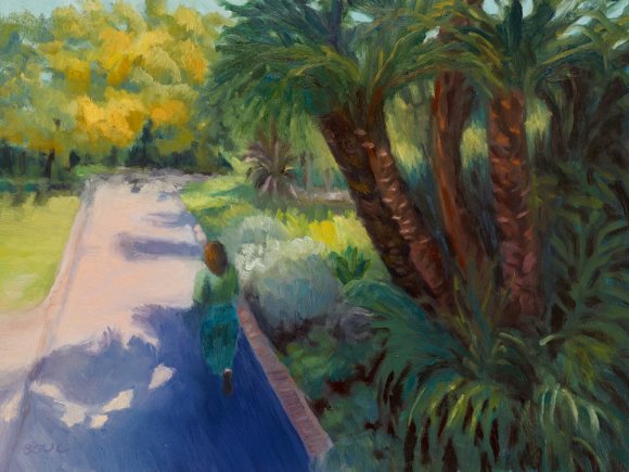 Capetown Company Gardens, South Africa, oil on panel, 9x12"