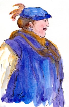 M'lady in royal blue