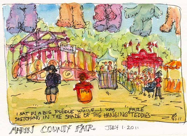 Hanging Teddy Prizes and Tilt-a-Whirl