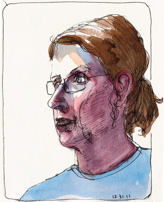 Self portrait with ponytail