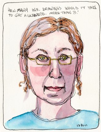 Worst one, ink & watercolor, 7x5"