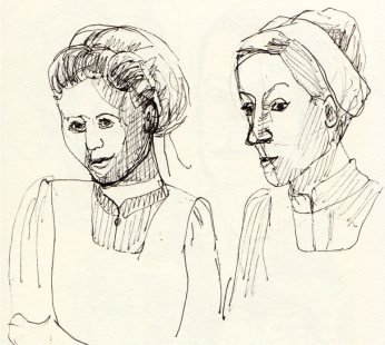 Anna Smith, Head Housemaid (R) and another maid