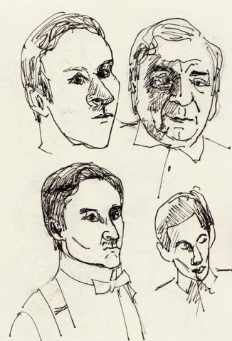 Only Mr. Bates is semi-recognizable on the right