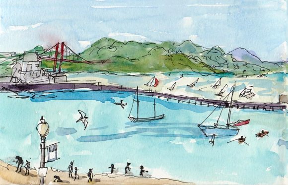 Golden Gate, Marin County and Aquatic Park (left side of spread) Golden Gate, Marin County and Aquatic Park (left side of spread)