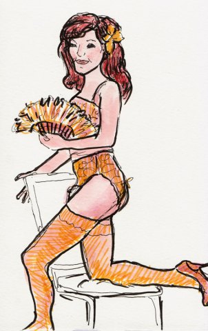 Last pose, least favorite, ink & colored pencil, 8x5.5" Last pose, least favorite, ink & colored pencil, 8x5.5"