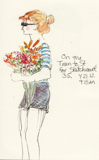 Waiting with flowers at MacArthur BART Station Waiting with flowers at MacArthur BART Station