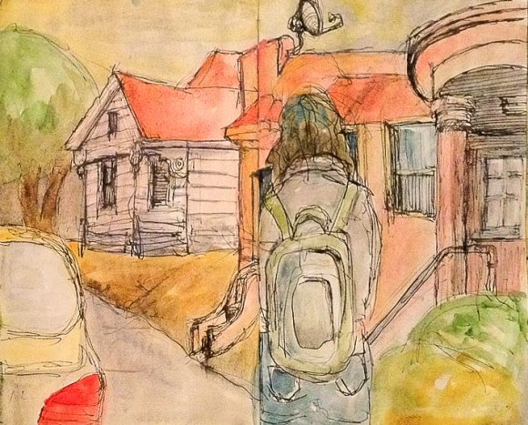 Susan Ford's Sketch of Me Sketching