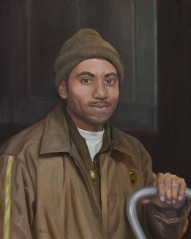 UPS Delivers at Night, Oil on Canvas, 20x16