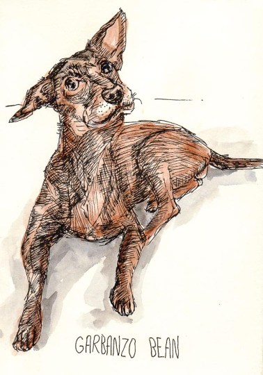 Preliminary sketch, ink & watercolor, 8x6