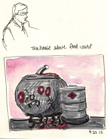 ourt Still Life, Ink & watercolor