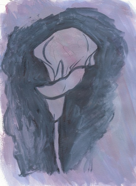 Lily sketch #4?, gouache, 8x10"