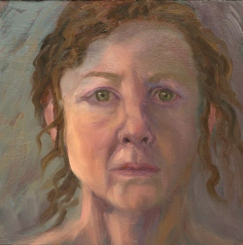 Self Portrait, Oil on panel, 6x6"